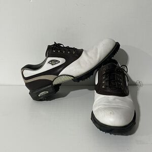 Footjoy Dryjoys Spiked Waterproof White and Brown Golf Shoe Men's Size 11M 53674